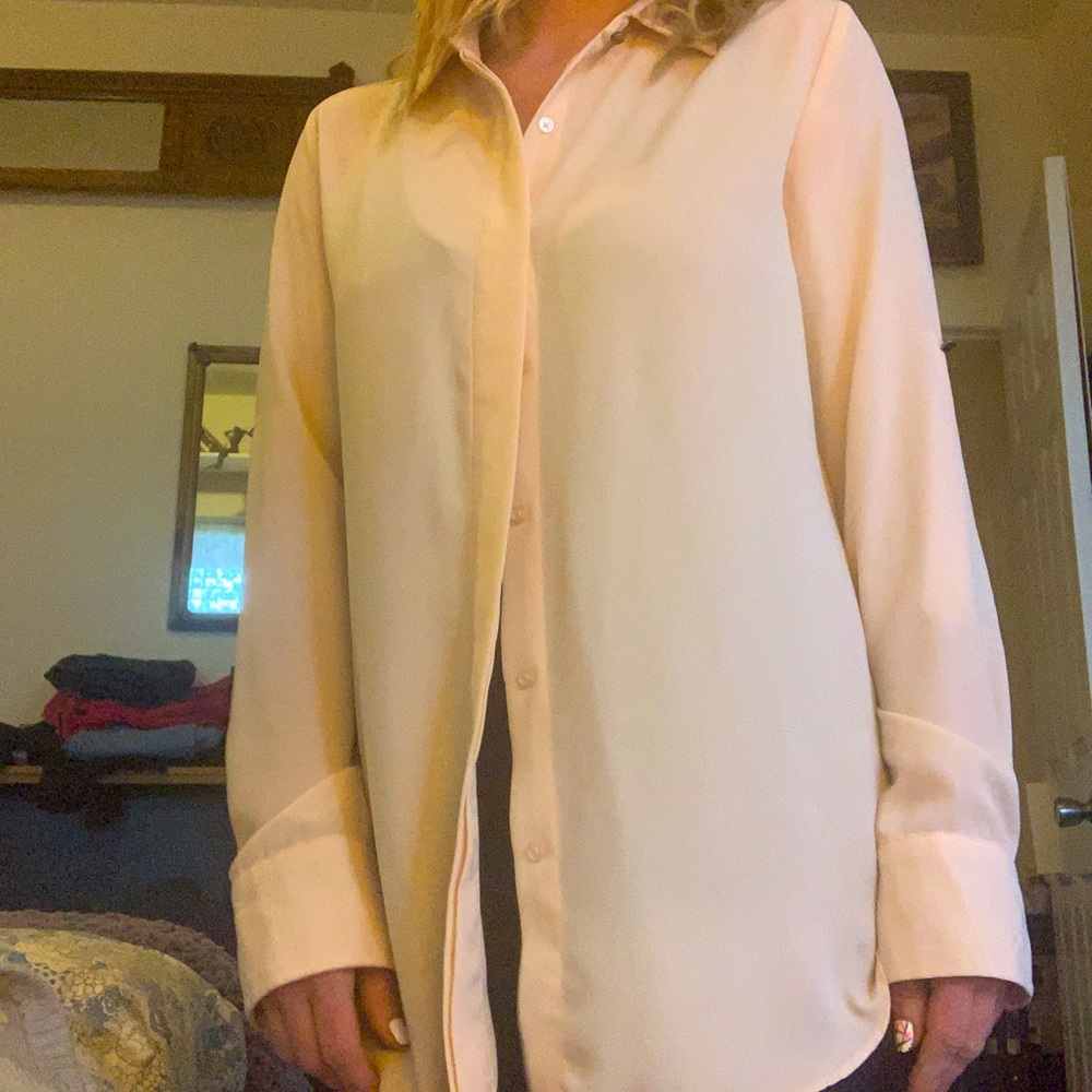 Pastel pink button down shirt